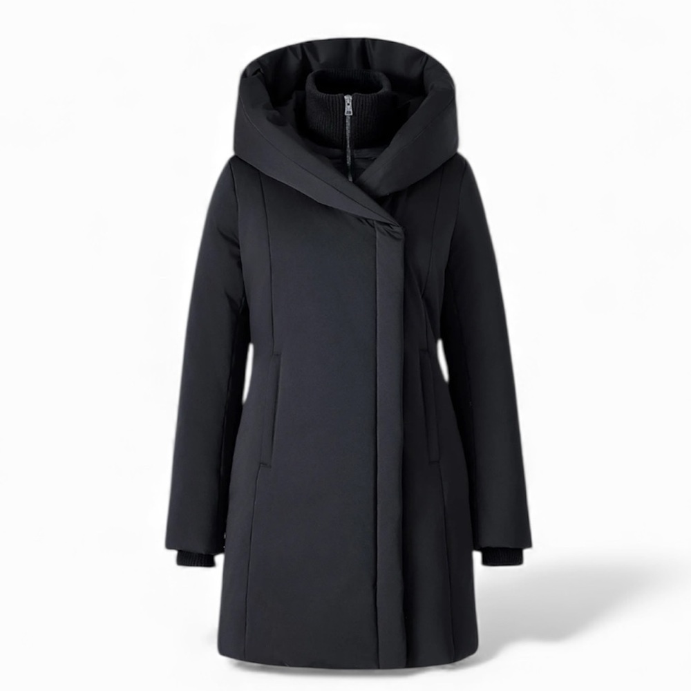 Soia & Kyo Women's Black Hooded Coat XL